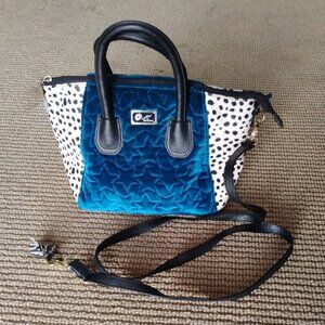 Betsey Johnson Small Quilted Velvet Crossbody Bag